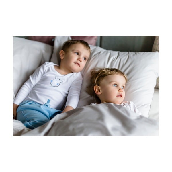 Светлосива удължена завивка за двойно легло от египетски памук 200x220 cm Perla - WeLoveBeds-image-2