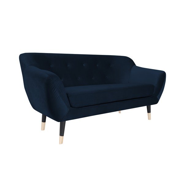 Тъмносин диван с черни крачета Mazzini Sofas Amelie, 158 cm-image-2