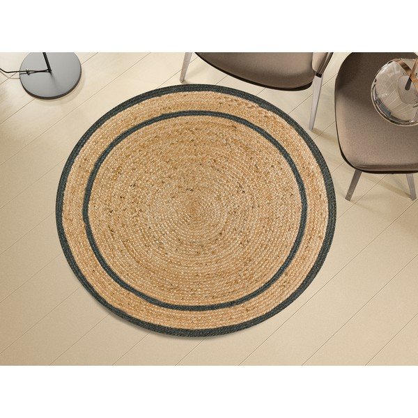 Кръгъл килим в сиво-натурален цвят ø 120 cm Mahon - Universal-image-1