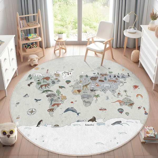 Детско килимче за игра подходящо за пране ø100 cm Big World – Mila Home-image-1