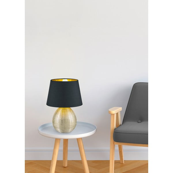 Черна настолна лампа от керамика и плат, височина 35 cm Luxor - Reality-image-2