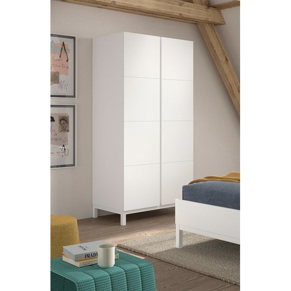 Бял детски гардероб 99x196x58 cm Eva – Vipack-image-1