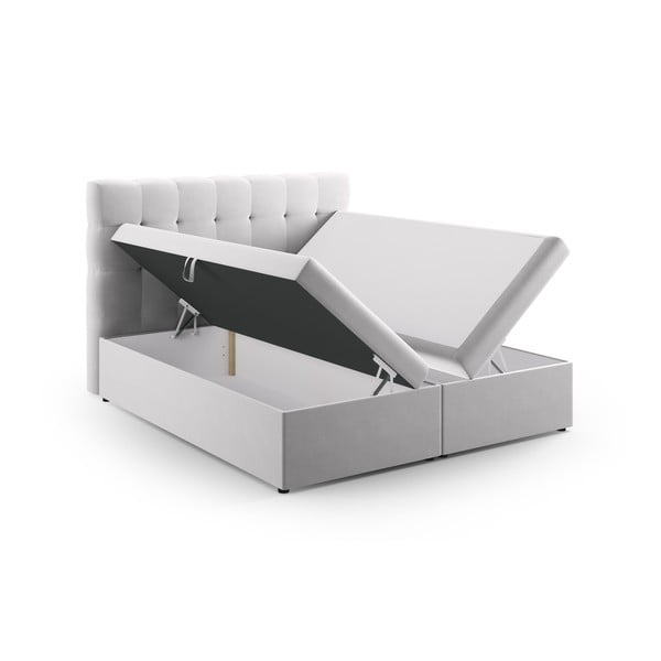 Светлосиво боксспринг легло с място за съхранение 180x200 cm Bali - Cosmopolitan Design-image-3