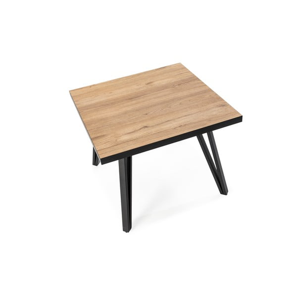 Черна/естествена масичка за кафе с дъбов плот 60x60 cm Sindi - Marckeric-image-3