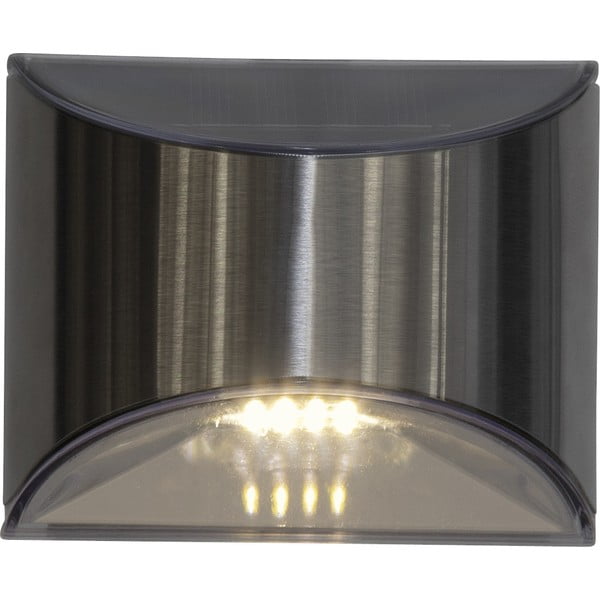 Комплект от 2 слънчеви LED лампи за стена от неръждаема стомана, височина 8 см Wally - Star Trading-image-4