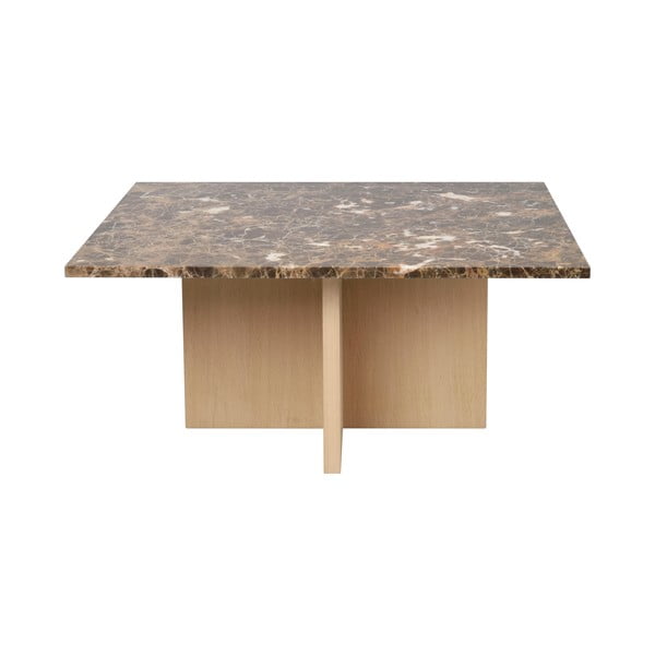 Кафява мраморна масичка за кафе 90x90 cm Brooksville - Rowico-image-3