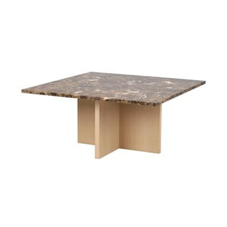 Кафява мраморна масичка за кафе 90x90 cm Brooksville - Rowico