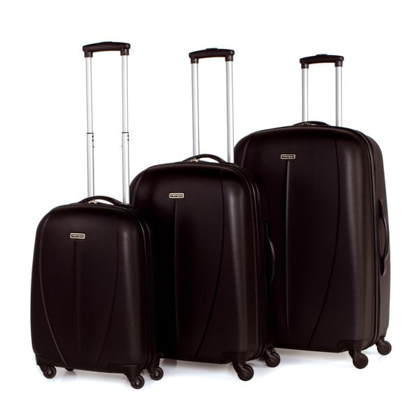 Sada 3 černých cestovních kufrů na kolečkách Arsamar Wright