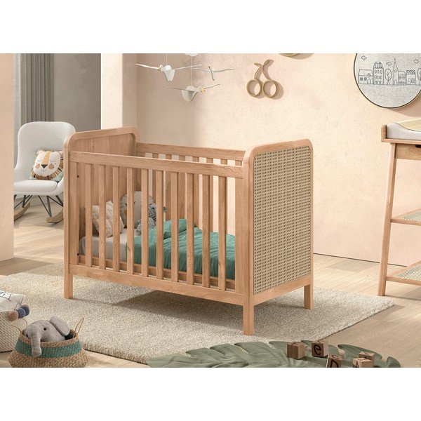 Детско креватче 60x120 cm с регулируема височина в естествен цвят Woods – Vipack-image-1