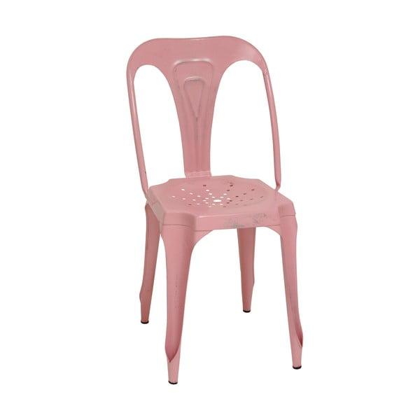 Růžová kovová židle Antic Line Sofian