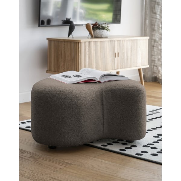 Кафява табуретка от плат букле Miuf - Miuform-image-1