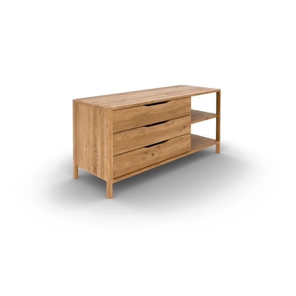 Нисък скрин от масивен дъб в естествен цвят 140x64 cm Twig – The Beds-image-2