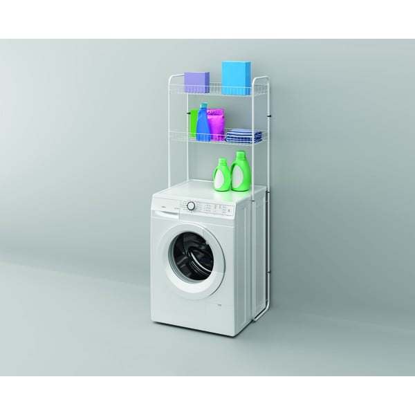 Бял двуетажен рафт над пералната машина Sky Wash - Metaltex-image-3