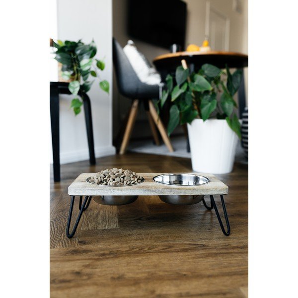 Дървен  комплект купички с основа за куче Dog Fantasy – Plaček Pet Products-image-1