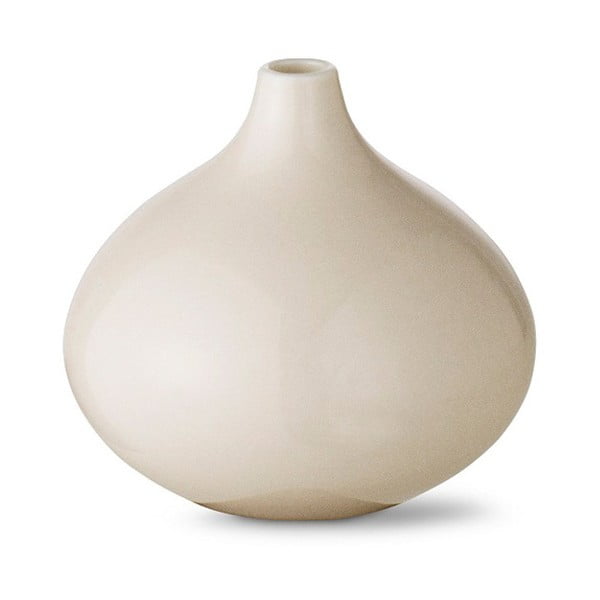 Krémová ručně vyráběná váza Anne Black Drop, výška 7 cm