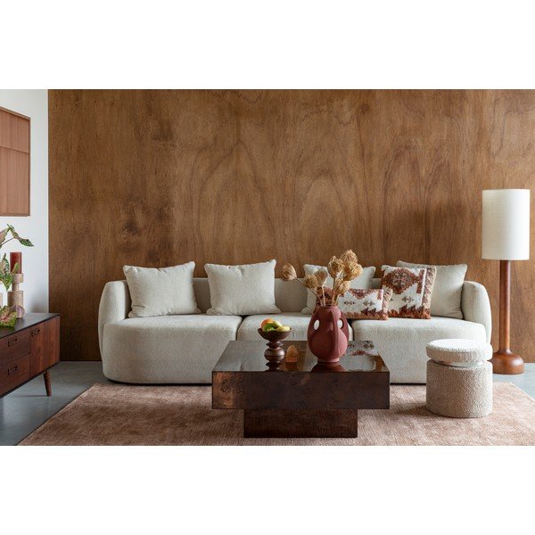 Масичка за кафе от декор от орех в тъмно естествен цвят 90x90 cm Quinn – Dutchbone-image-1
