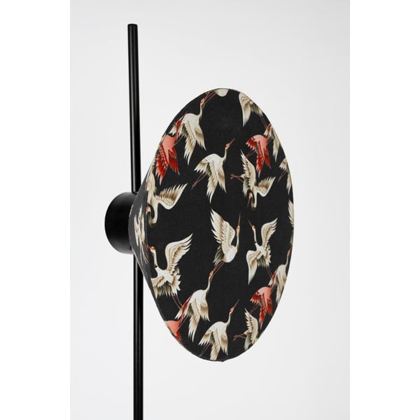 Черна подова лампа с текстилен абажур (височина 158 cm) Jaylee – White Label-image-4