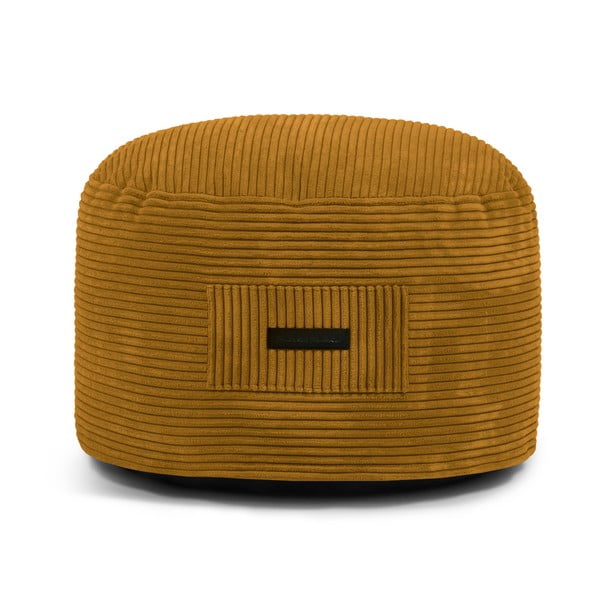 Табуретка от рипсено кадифе в цвят горчица Om 60 – SLOWDOWN