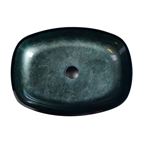 Стъклена мивка в петролен цвят 54x39,5 cm Kvaore – Sapho-image-3