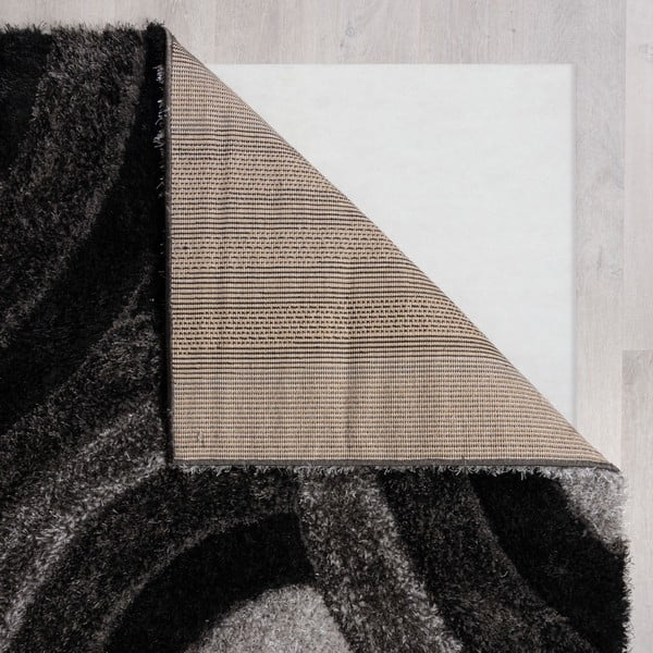 Черно-сив ръчно изработен килим от рециклирани влакна 160x230 cm Velvet – Flair Rugs-image-2