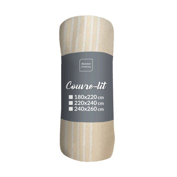 Бежово покривало за легло 240x260 cm Adele – douceur d'intérieur