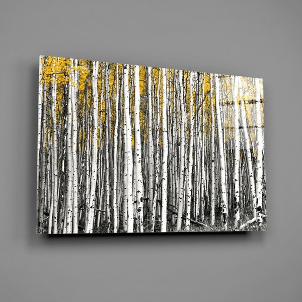 Картина върху стъкло , 110 x 70 cm Yellow Forest - Insigne-image-3