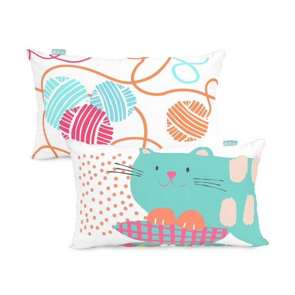 Памучна двустранна калъфка за възглавница Cat & Mouse, 50 x 30 cm Cat & Mouse - Moshi Moshi-image-2