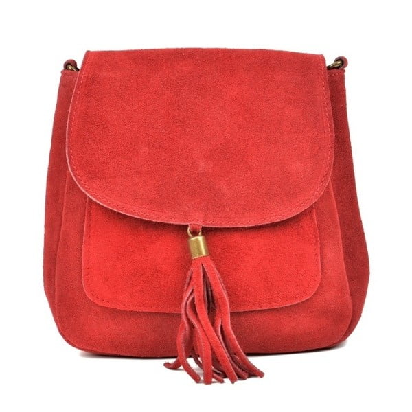 Червена кожена чанта Ben - Anna Luchini
