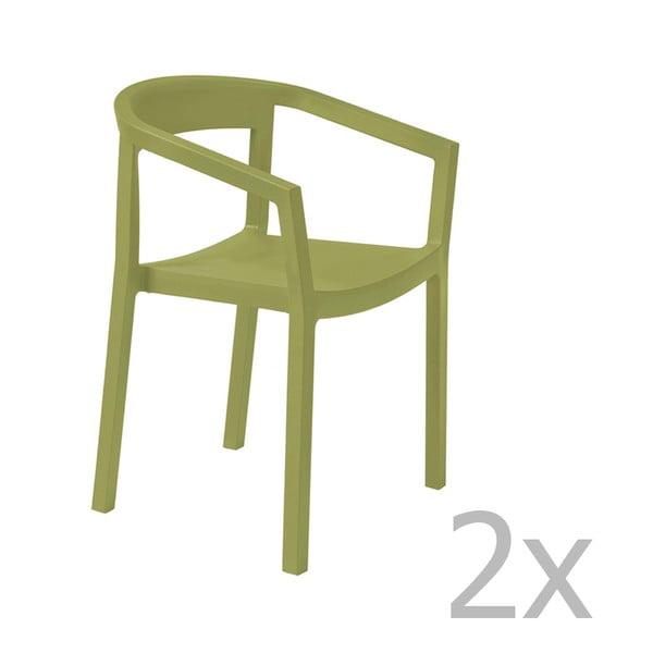 Комплект от 2 зелени градински стола Peach - Resol