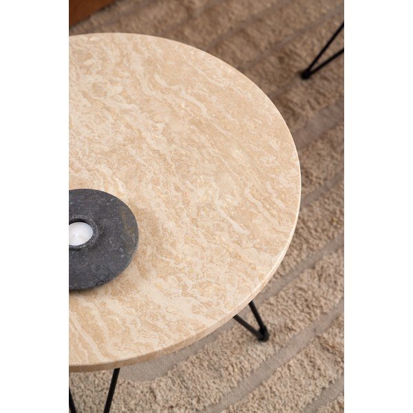 Кръгла странична масичка с плот от имитация на мрамор ø 55 cm Prunus – Actona-image-2