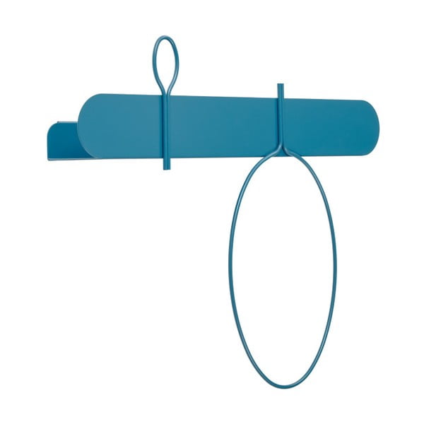 Modrý nástěnný věšák s poličkou MEME Design Balloon