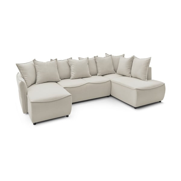 Кремав разтегателен диван (десен ъгъл) Leon - Bobochic Paris-image-4