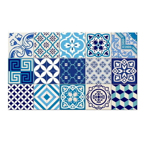 Комплект от 15 декоративни стикера за стена Seaside, 20 x 20 cm - Ambiance-image-2