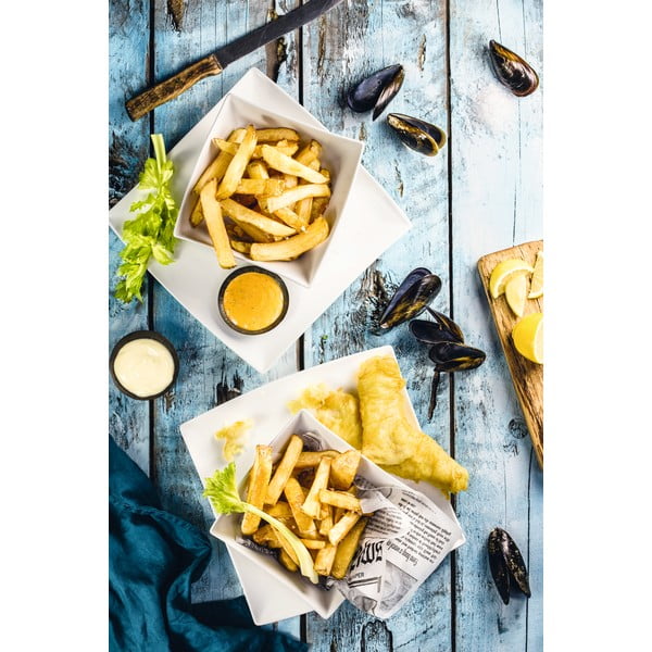 Бяла порцеланова дълбока чиния East Meets West, 21,5 x 21,5 cm - Maxwell & Williams-image-3