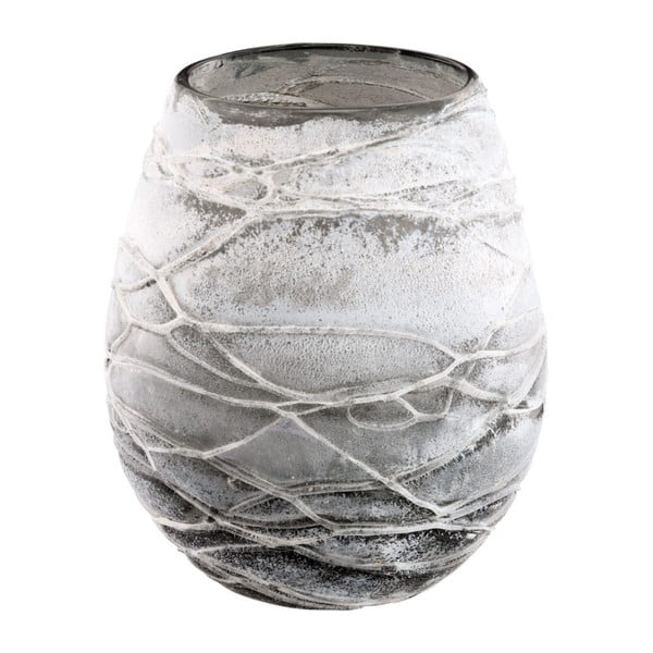 Šedá skleněná váza Ego Dekor, ⌀ 14 cm
