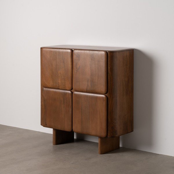 Кафяво шкафче от масивно манго 104x110x45 cm Nosy – Ixia-image-1