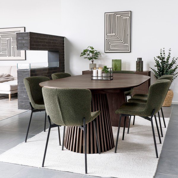 Кръгла сгъваема трапезна маса с дъбов плот ø 120 cm Osaka – House Nordic-image-1