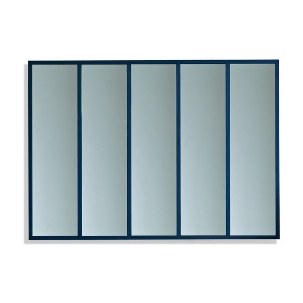 Šedo-modré zrcadlo z dubového dřeva Another Brand Panels