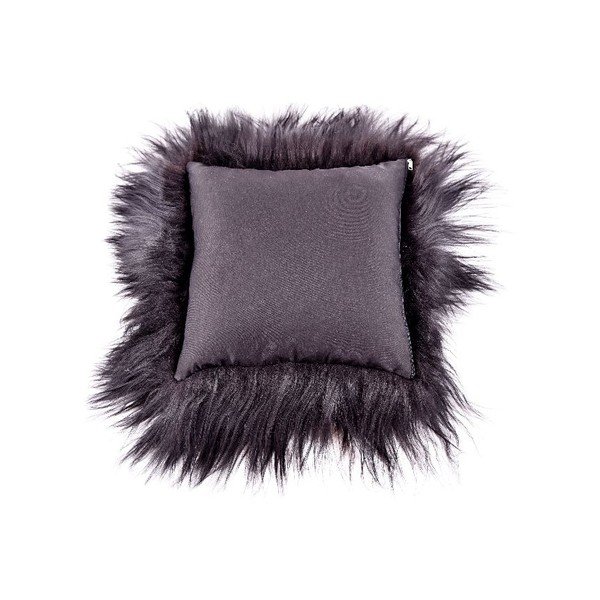 Kožešinový polštář s dlouhým chlupem Blacky, 35x35 cm-image-4