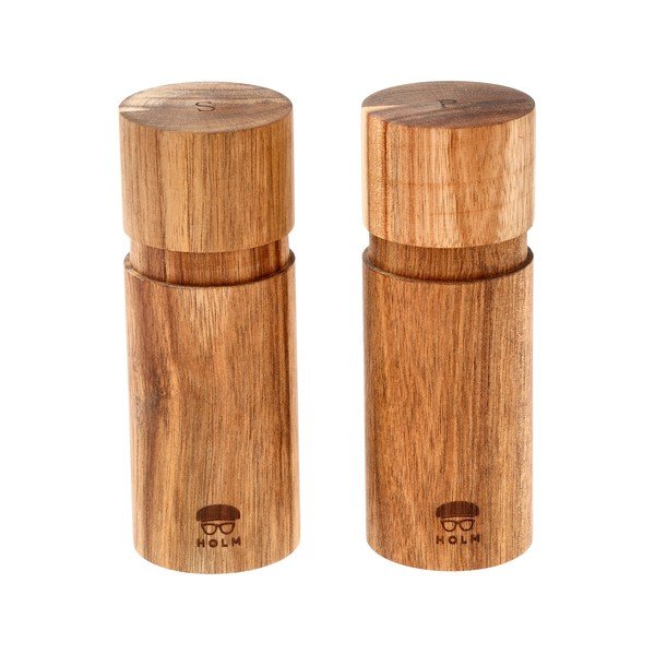 Дървен  комплект от мелнички за сол и пипер 2 бр. в естествен цвят – Holm