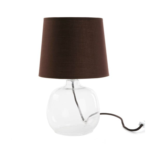 Кафява стъклена настолна лампа Bobby, ø 22 cm - Versa