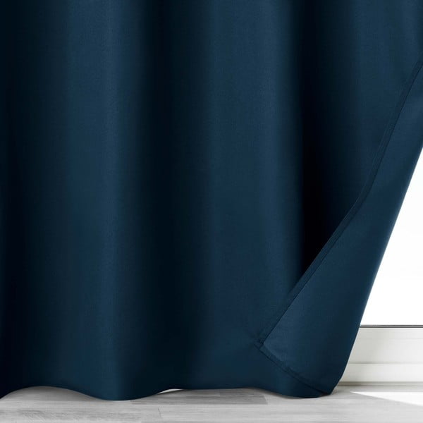 Тъмносиня затъмняваща завеса от микрофибър 140x260 cm Obscure – douceur d'intérieur-image-3