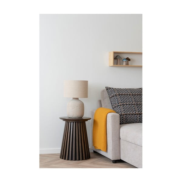 Жълто плетено одеяло от рециклиран памук 130x170 cm Santos – House Nordic-image-1