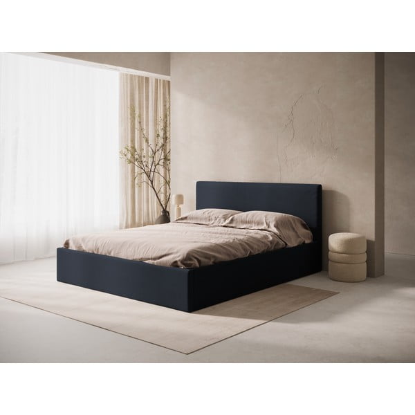 Тъмносиня тапицирана табла за легло 150,5x100 cm Remo – Micadoni -image-1