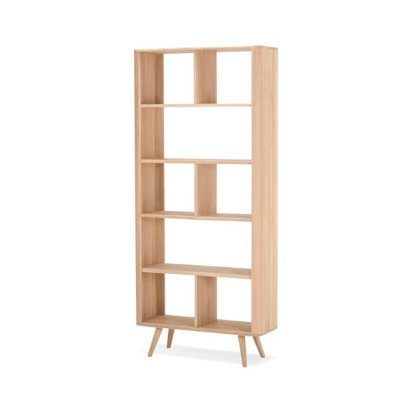 Дъбова етажерка за книги 90x200 cm Ena - Gazzda-image-1
