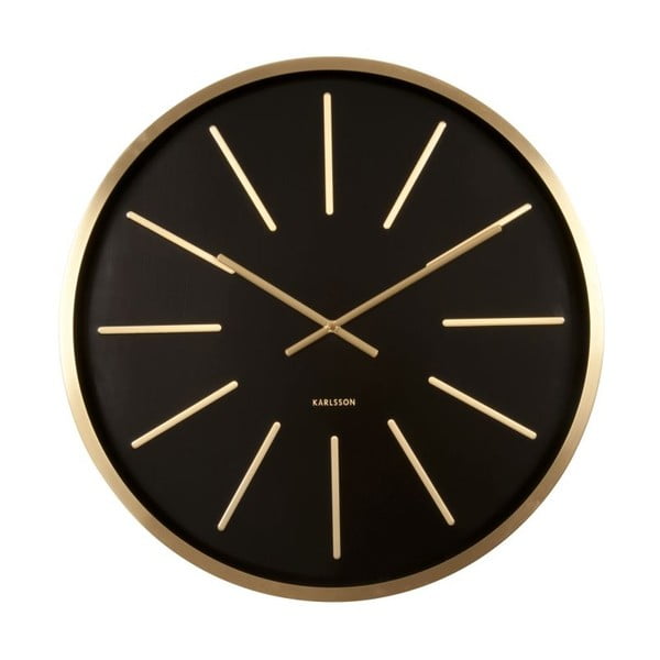 Černé hodiny Present Time Maxiemus Brass