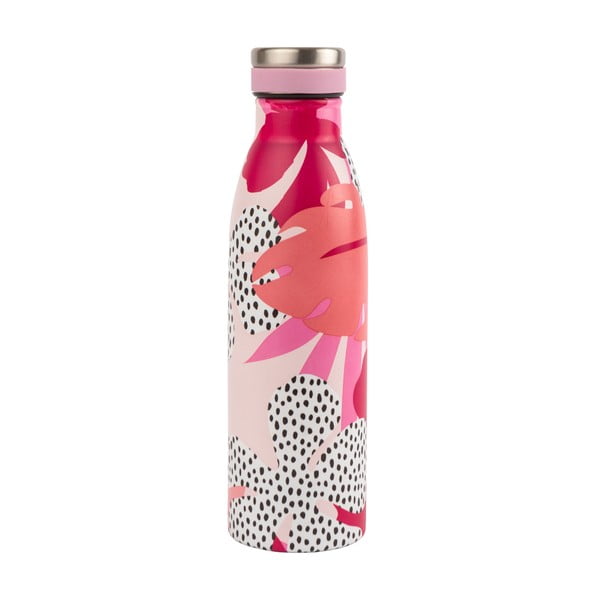 Розова бутилка от неръждаема стомана Floral, 0,5 л - Navigate