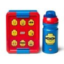 Комплект червена и синя кутия за закуски и бутилка за пиене Iconic - LEGO®