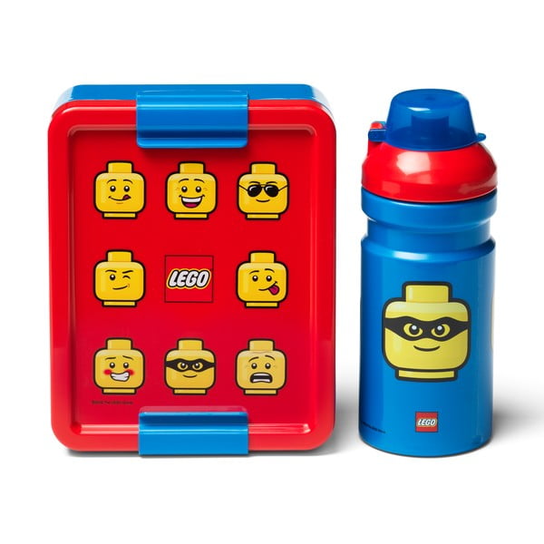 Комплект червена и синя кутия за закуски и бутилка за пиене Iconic - LEGO®