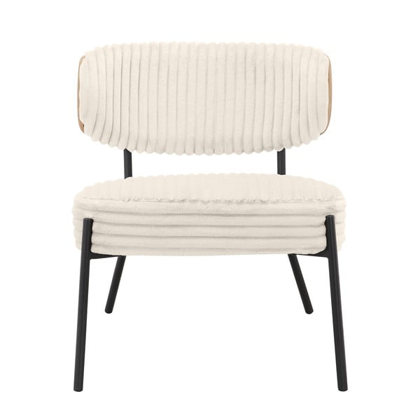 Кремав фотьойл с табуретка от рипсено кадифе Jerry – Støraa-image-3